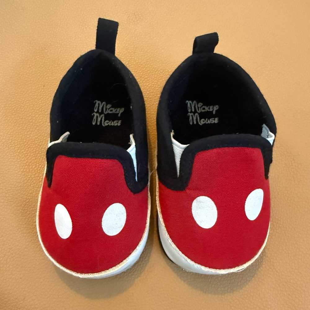 Mickey Mouse Red and Black Kids Sneakers